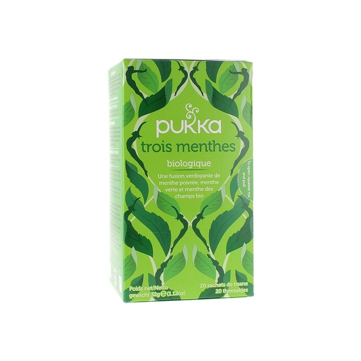Infusion Trois menthes bio Pukka - boite de 20 sachets