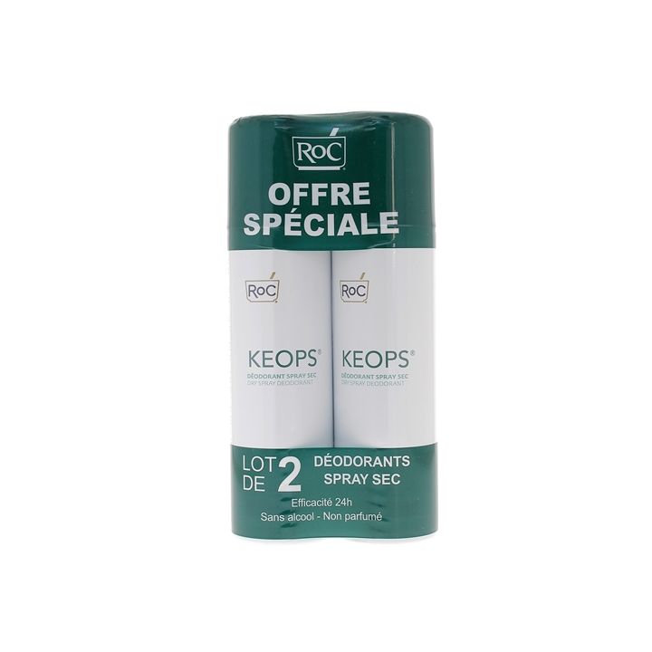 Keops déodorant spray 24h anti-transpirant et anti-odeurs Roc - lot de 2 déodorants