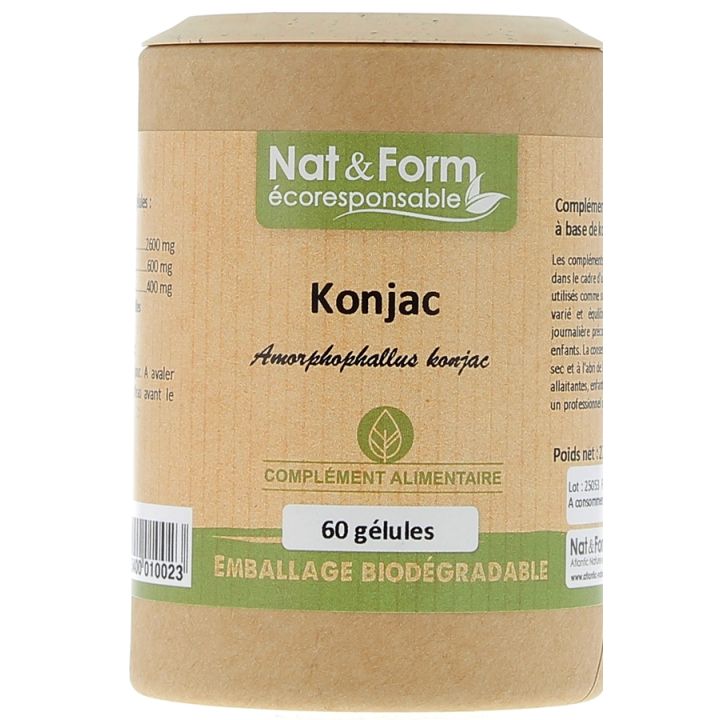 Konjac Ecoresponsable Nat&Form - Boite de 60 gélules