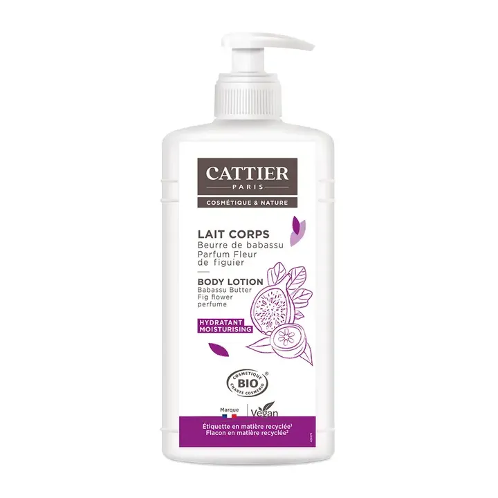 Lait corps hydratant parfum fleur de figuier Cattier - flacon-pompe de 500ml