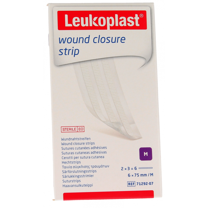 Leukosan Strip sutures cutanées adhésives BSN Médical - 6 strips de 6 x 75mm