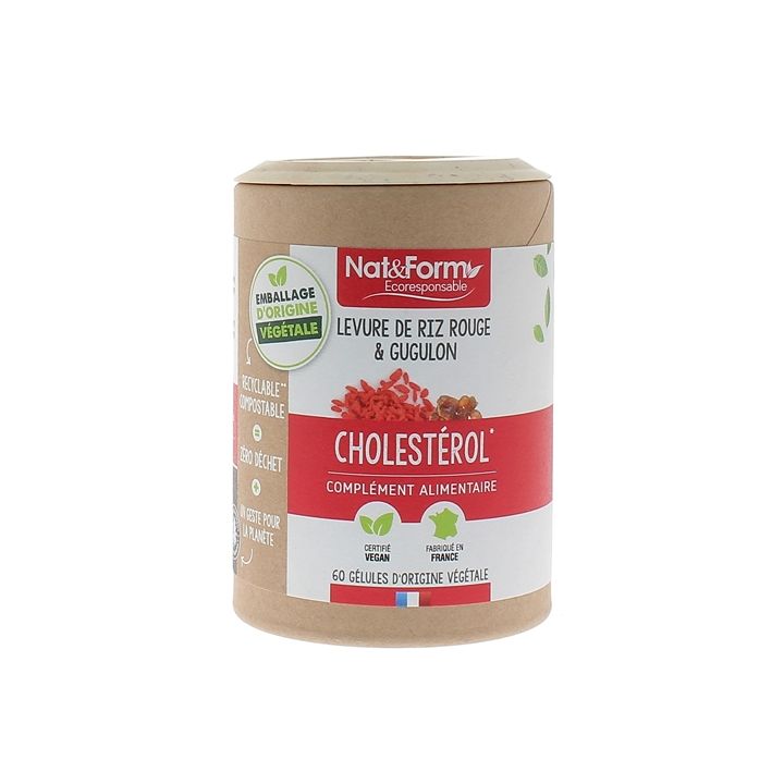 Levure de riz rouge & gugulon Cholestérol Nat&Form - pot de 60 gélules