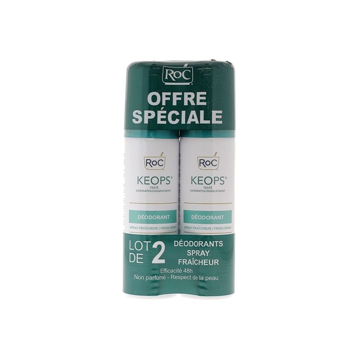 Keops Déodorant spray fraîcheur Roc - lot de 2x100 ml