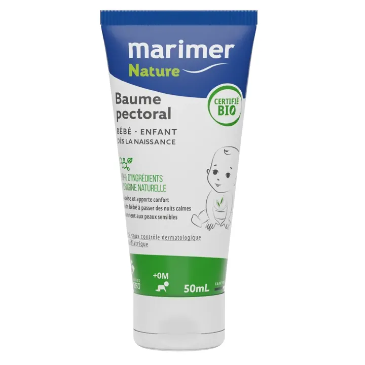 Marimer Baume pectoral bébé bio Gilbert - tube de 50ml