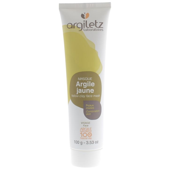 Masque argile jaune peaux mixtes prête à l'emploi Argiletz - tube de 100 g