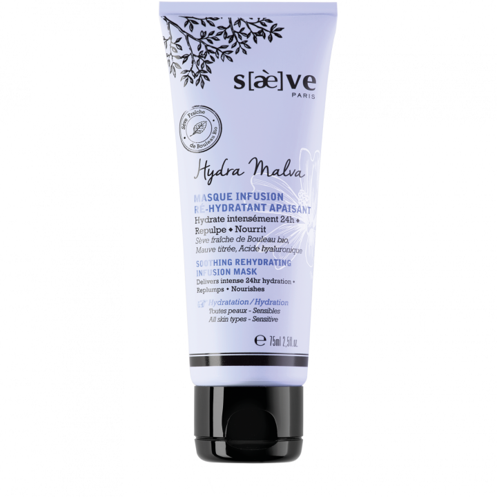 Masque infusion ré-hydratant apaisant Hydra Malva Saeve - tube de 75 ml