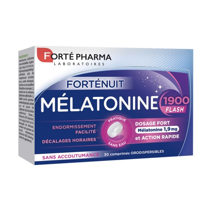Mélatonine 1900 flash Forté Pharma - boîte de 30 comprimés