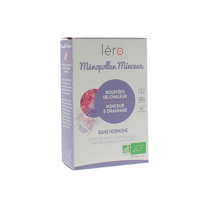 Ménopollen Minceur & bouffées de chaleur bio Léro - boîte de 60 gélules
