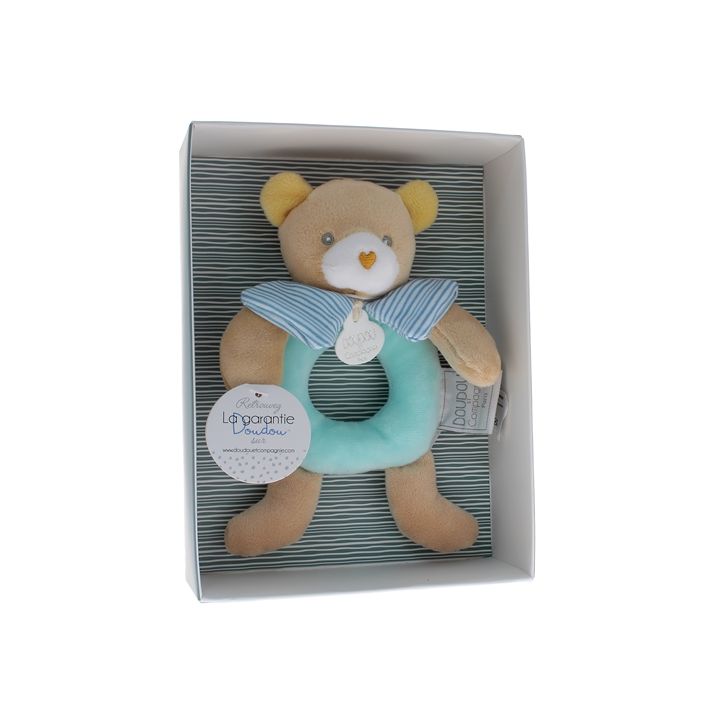 Mini doudou ours hochet Doudou et compagnie - boîte avec doudou de 20 cm