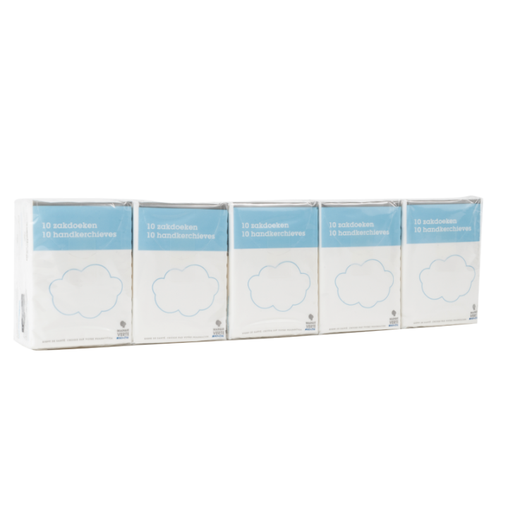 Mouchoirs Marque Verte - 10 paquets de 10 mouchoirs