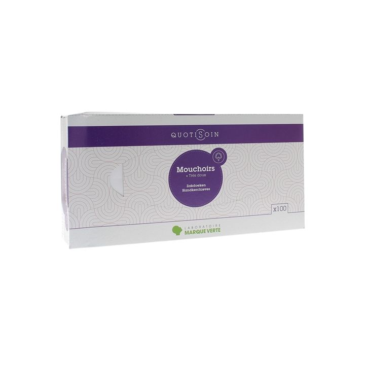 Mouchoirs blancs Marque Verte - boîte de 100 mouchoirs