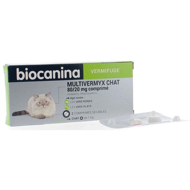 Multivermyx chat Biocanina - boîte de 2 comprimés sécables