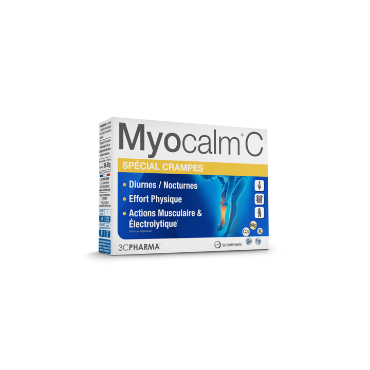 Myocalm C Crampes 3C Pharma - boîte de 30 comprimés