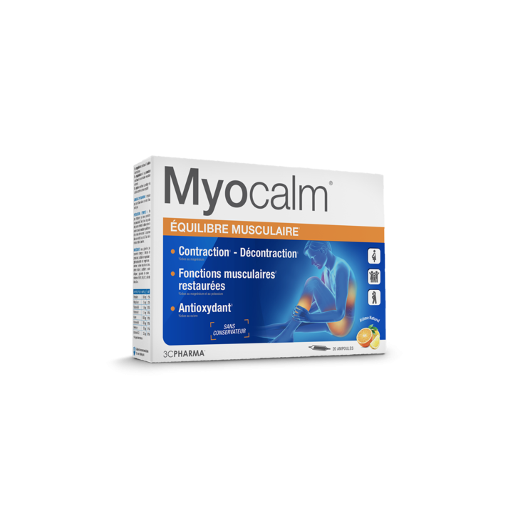 Myocalm Équilibre Musculaire 3C Pharma - boîte de 20 ampoules