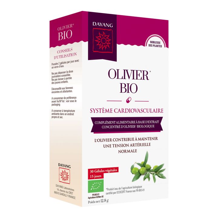 Olivier bio système cardiovasculaire Dayang - boîte de 30 gélules végétales