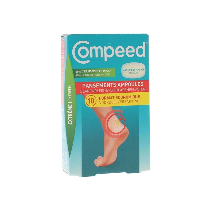 Pansements ampoules format moyen Extrême Compeed - boîte de 10 pansements