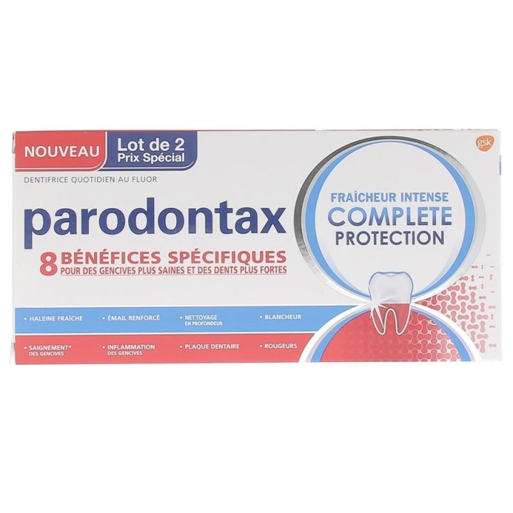 Parodontax fraîcheur intense complete protection - 2 tubes de 75 ml