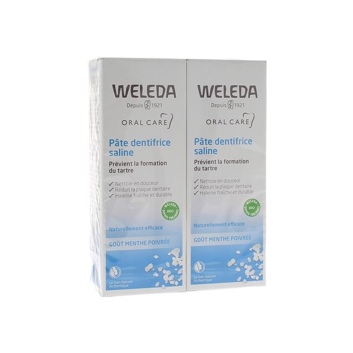Pâte dentifrice saline Weleda - lot de 2 tubes de 75 ml