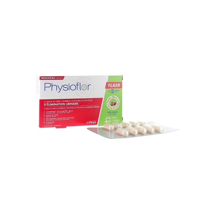 Physioflor Flash Iprad Santé - boîte de 10 gélules et 10 comprimés