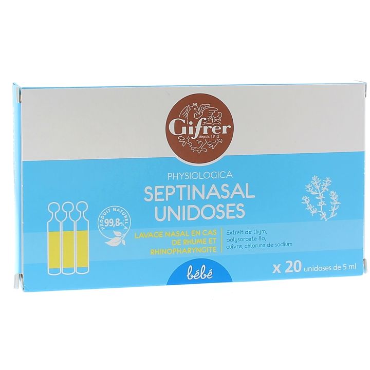 Physiologica septinasal lavage nasal bébé - 20 unidoses de 5 ml