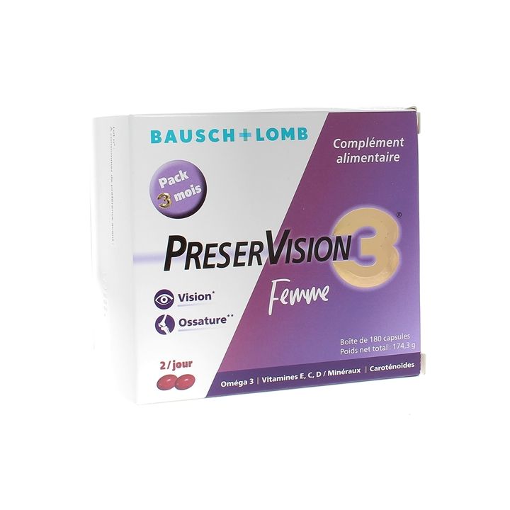 PreserVision 3 femme Bausch & Lomb - boite de 180 capsules