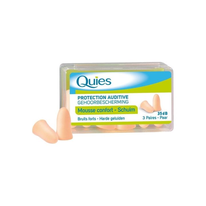 Protection auditive mousse anti-bruit chair Quies - boîte de 3 paires