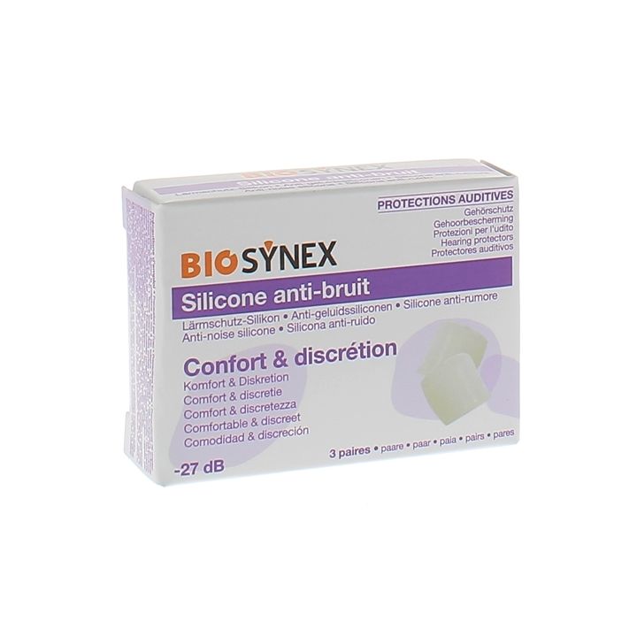 Protection auditive silicone transparent Biosynex - boîte de 3 paires