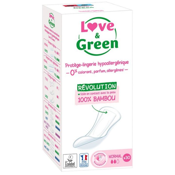 Protège-lingerie hypoallergénique Normal Love & Green - 30 protèges-slips