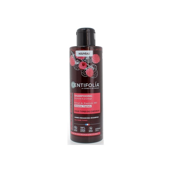 Shampooing crème brillance framboise et kératine végétale Centifolia - flacon de 200ml