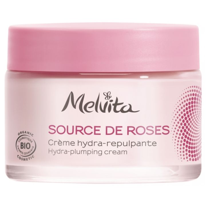 Source de Roses Crème hydra-repulpante bio Melvita - pot de 50 ml