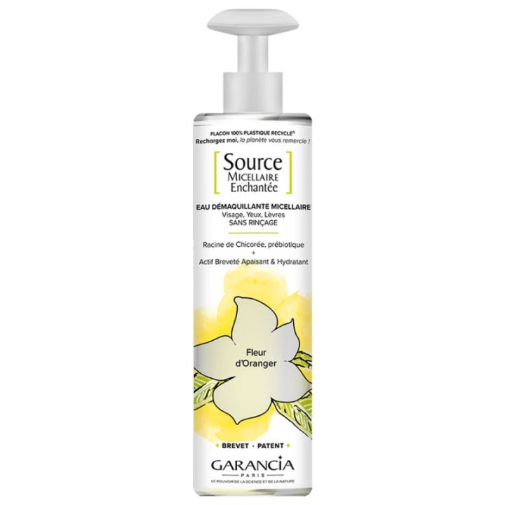 Source micellaire enchantée Eau démaquillante fleur d'oranger Garancia - flacon pompe de 400ml