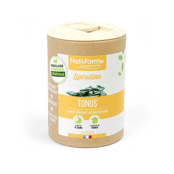 Spiruline Ecoresponsable Nat&Form - boite de 60 gélules