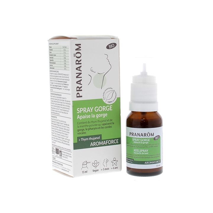 Spray gorge apaisant bio Pranarôm - spray de 5 ml