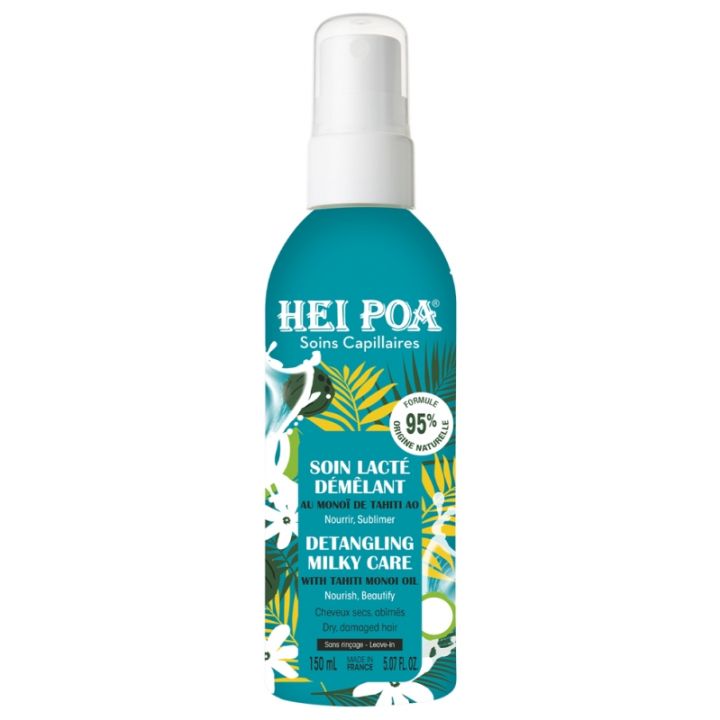 Soin lacté démêlant cheveux secs et abimés Hei Poa - spray de 150ml
