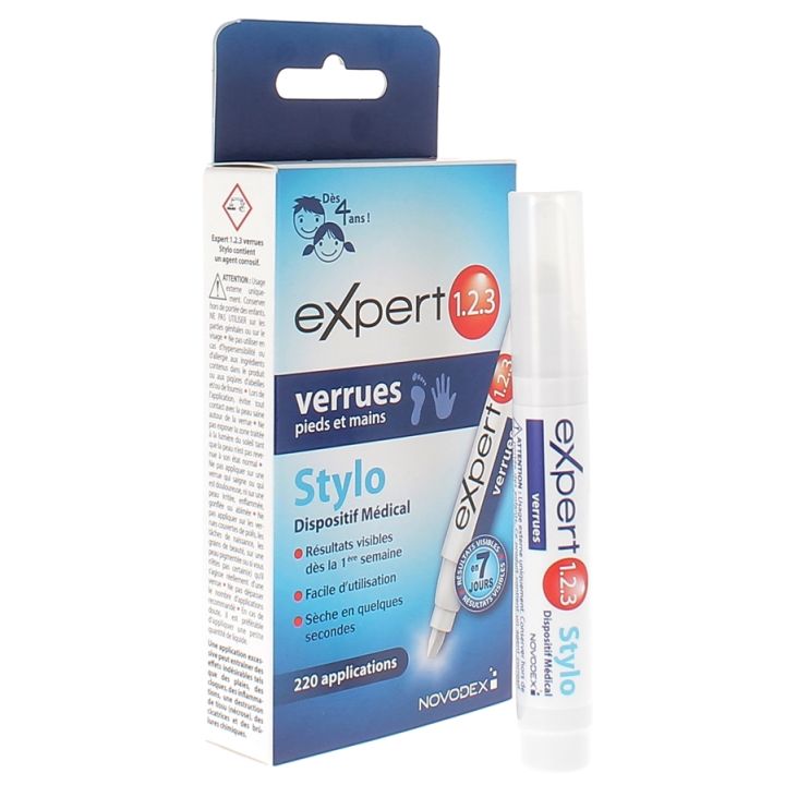 Stylo expert verrues pieds et mains Novodex - stylo de 3 ml