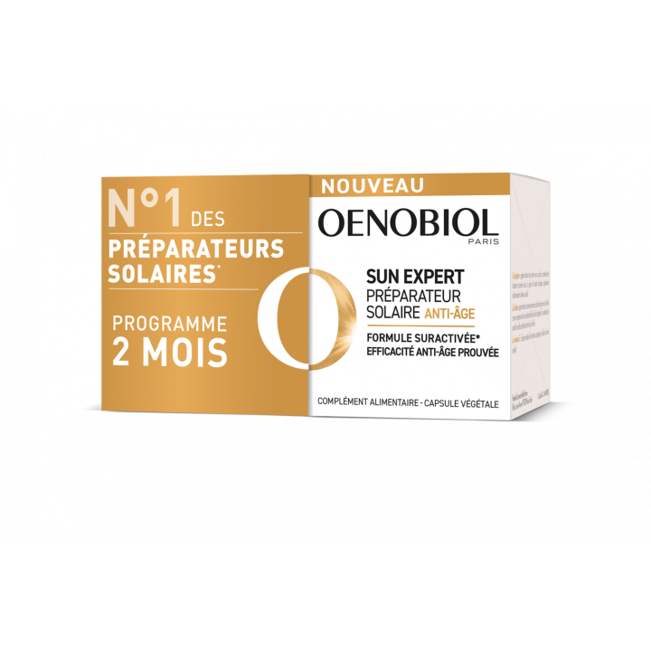 Sun Expert Préparateur solaire anti-âge Oenobiol - lot de 2 pots de 30 capsules