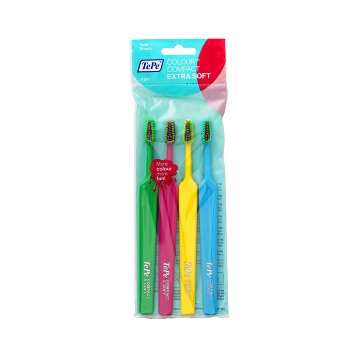 Brosses à dents compact extra soft TePe - lot de 4 brosses à dents