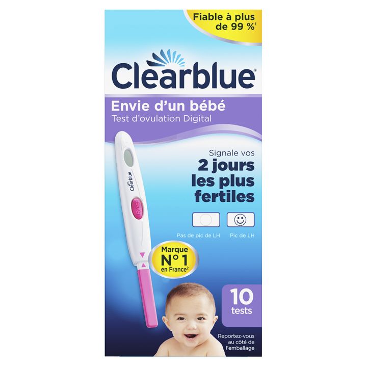 Test d'ovulation digital Clearblue - boite de 10 tests