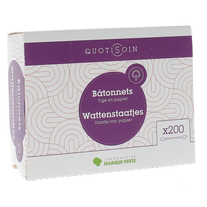 Bâtonnets tige en papier Marque Verte - 200 bâtonnets