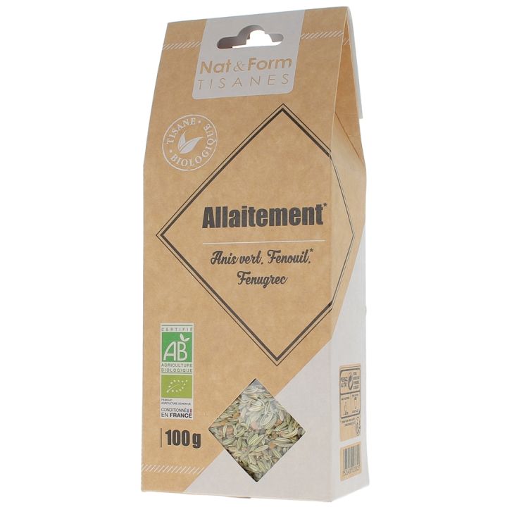 Tisane Allaitement anis vert fenouil fenugrec Bio Nat & form - sachet de 100 g