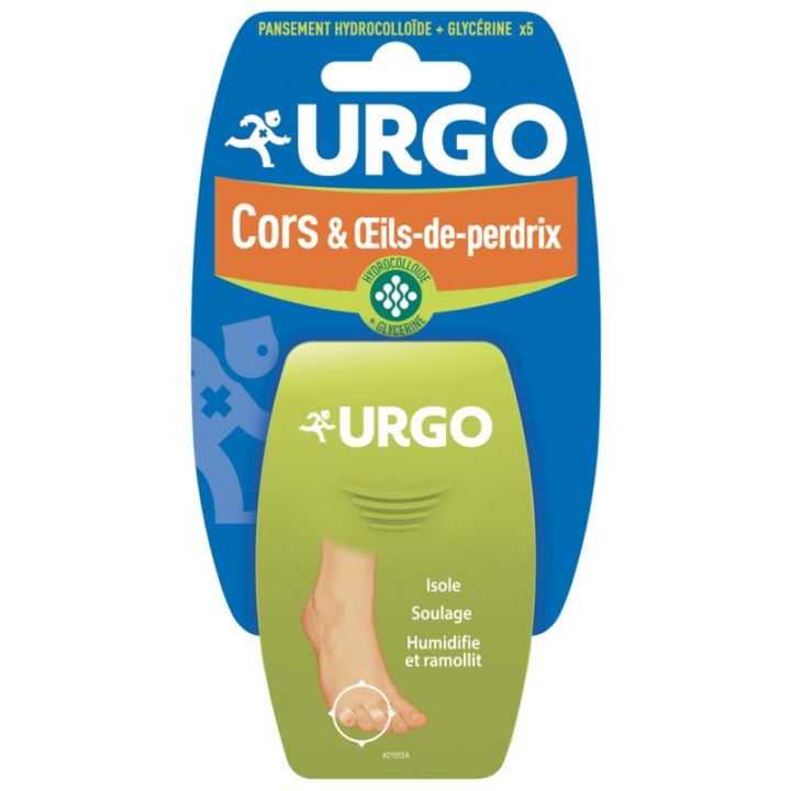 Traitement Cors et Oeils-de-Perdrix Urgo - 5 pansements gel