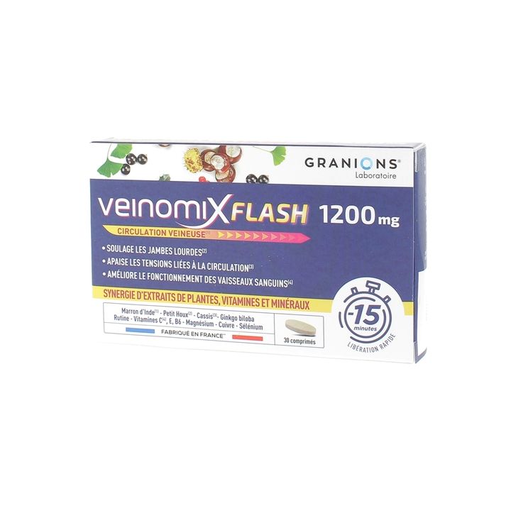 Veinomix flash 1200 mg circulation veineuse Granions - boîte de 30 comprimés