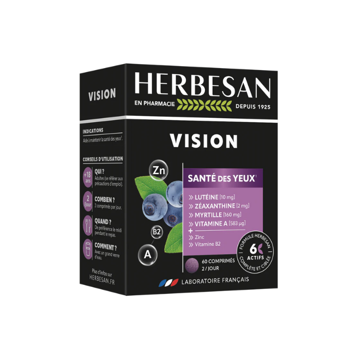 Vision santé des yeux Herbesan - boite de 60 comprimés