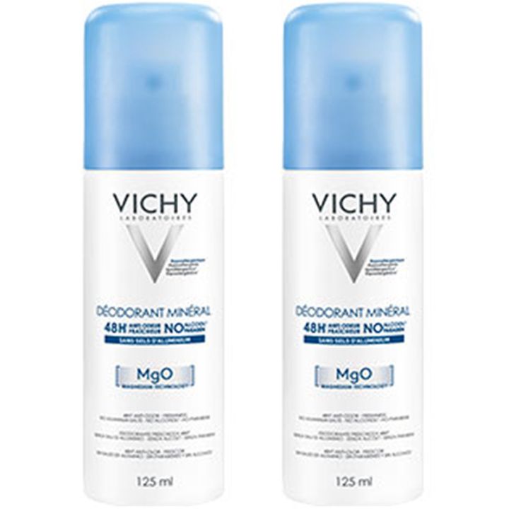 Déodorant Minéral 48h spray Vichy - 2 sprays de 125 ml