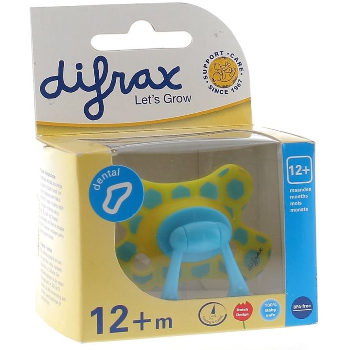Sucette dentaire avec anneau 12+ mois Difrax - 1 tétine