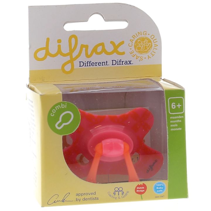 Tétine combi avec anneau 6+ mois Difrax - 1 tétine