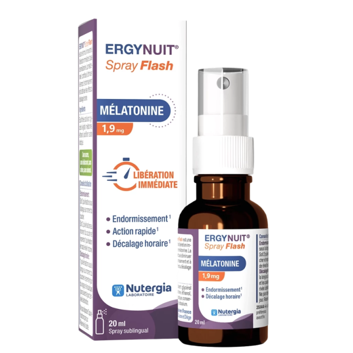 Ergynuit mélatonine 1,9mg spray flash Nutergia - spray de 20ml