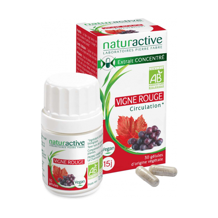 Vigne rouge bio Naturactive - boite de 30 gélules