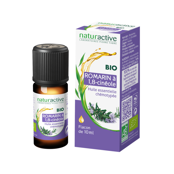 Huile essentielle de Romarin à 1,8-cinéole bio Naturactive - flacon de 10 ml