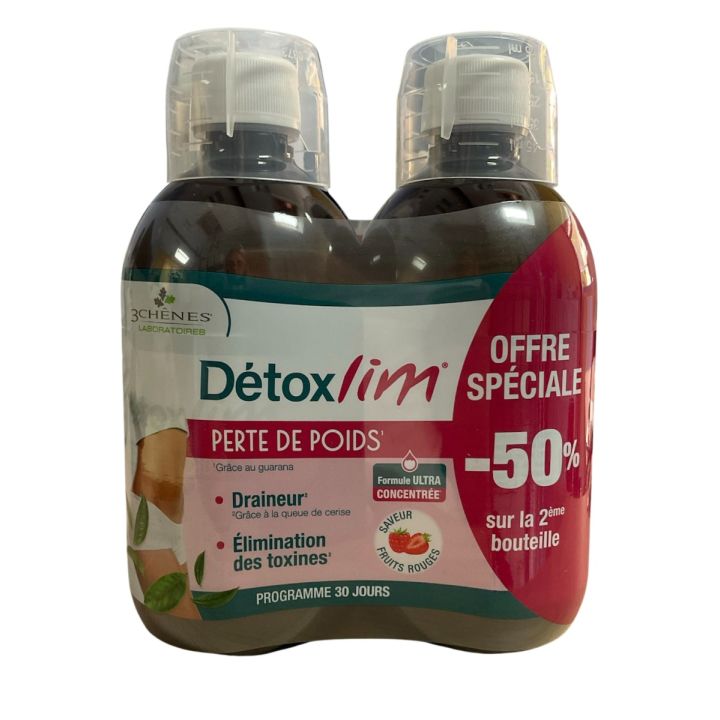 Détoxlim Perte de poids 3 Chênes - lot de 2 flacons de 500ml